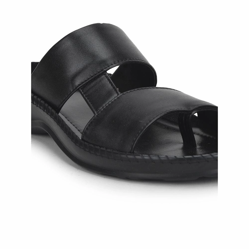 Plastic Slides Coolers Casual (Black) Slippers For Men Stemer-12 By Liberty