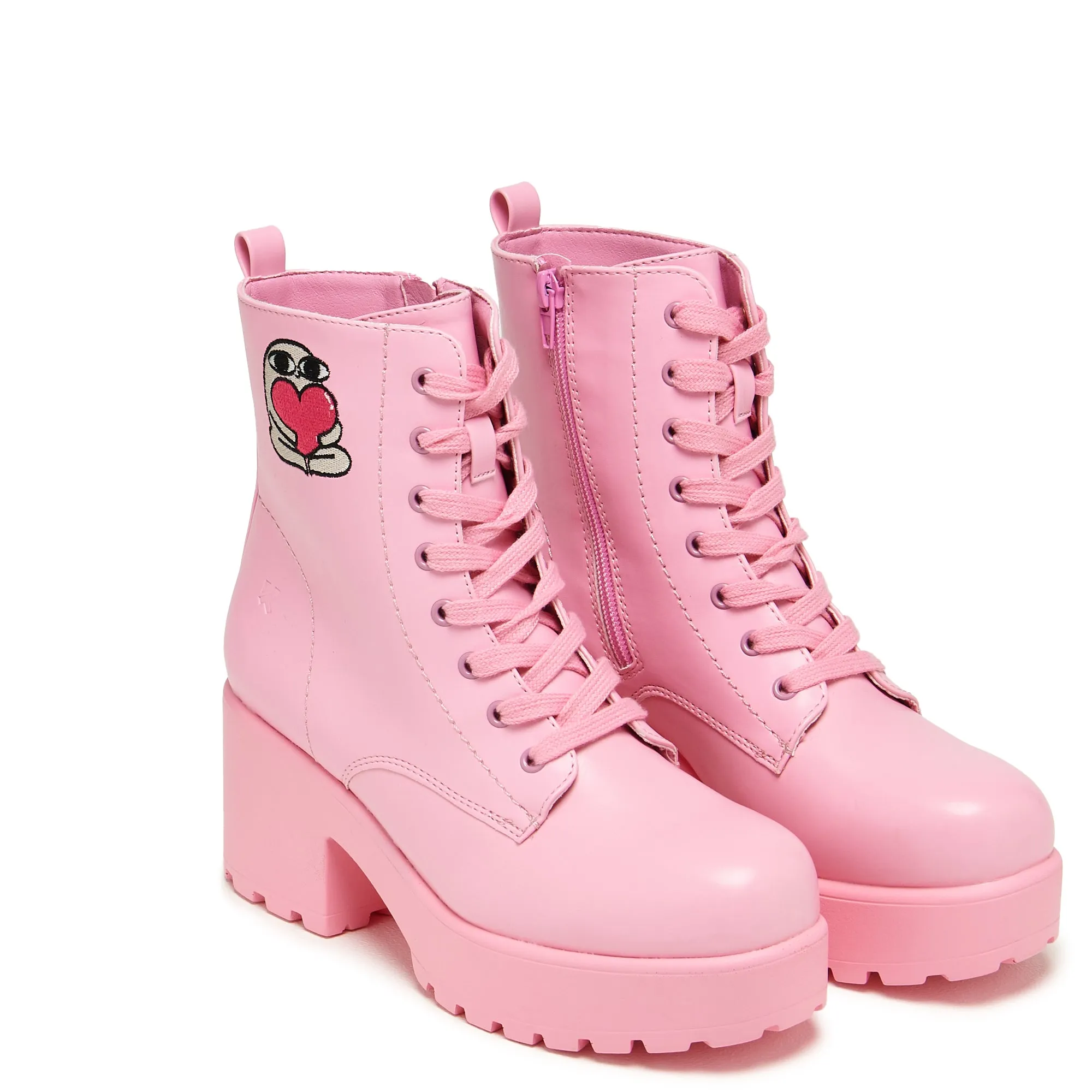 Ankle Boots Ladies Love Urself Ketnipz Lace Up Boots - Pink