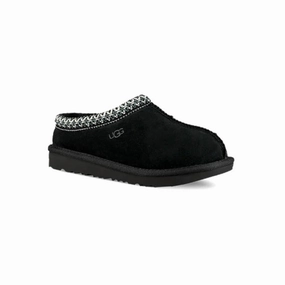 Charlotte Slippers Ugg Tasman II 1019066K-BLK Slippers Kids Black Suede Round Toe Slip-On GUG68