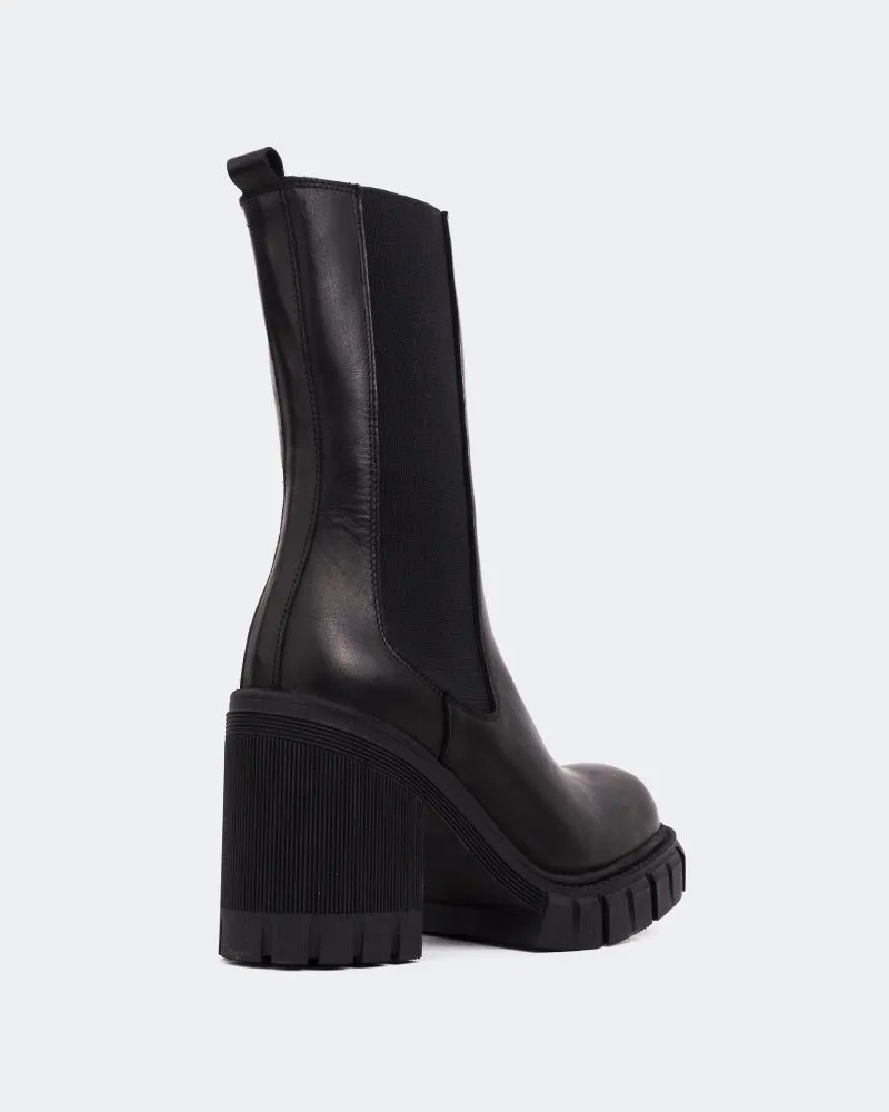 Maple Black Leather Real Leather Chelsea Boots Mens