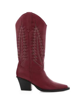 Leather Sole Cowboy Boots MARMALADE - GARNET