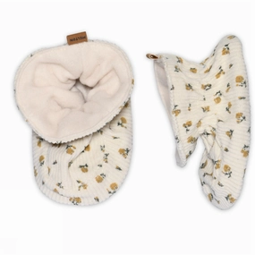 Topdrawer Slippers MELTON Ecru Floral Textile Slippers