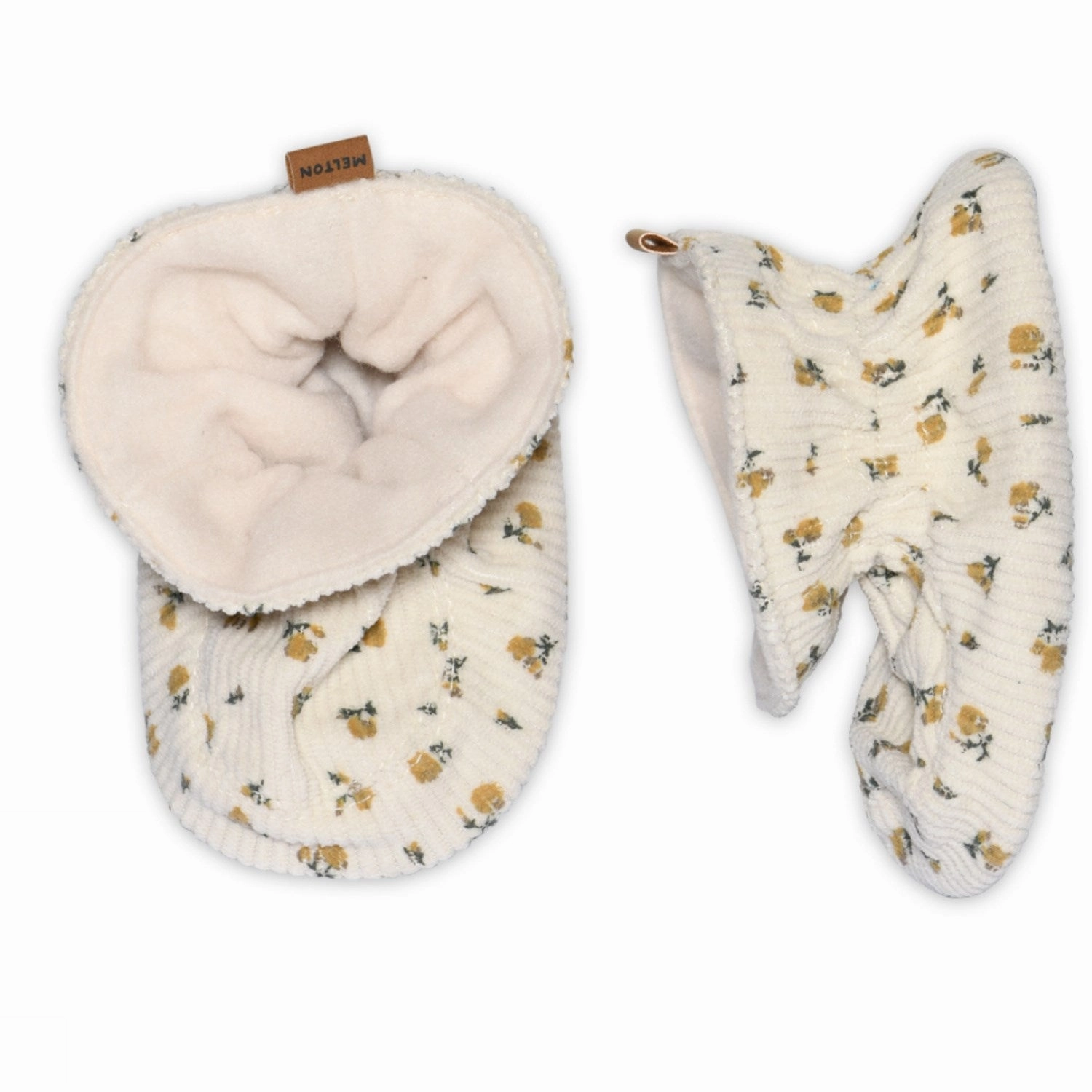 Slippers In MELTON Ecru Floral Textile Slippers