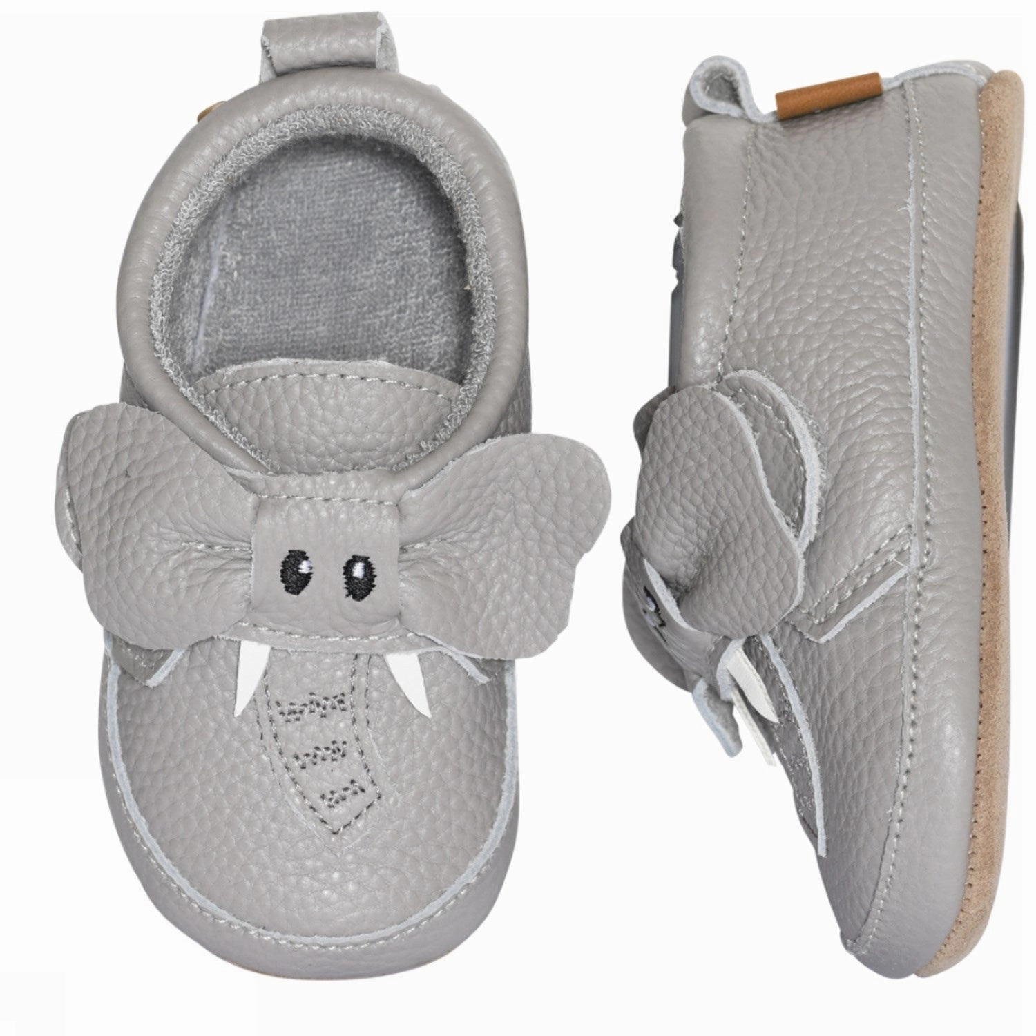 Ruby Slippers Real MELTON Opal Gray Elephant leather slippers