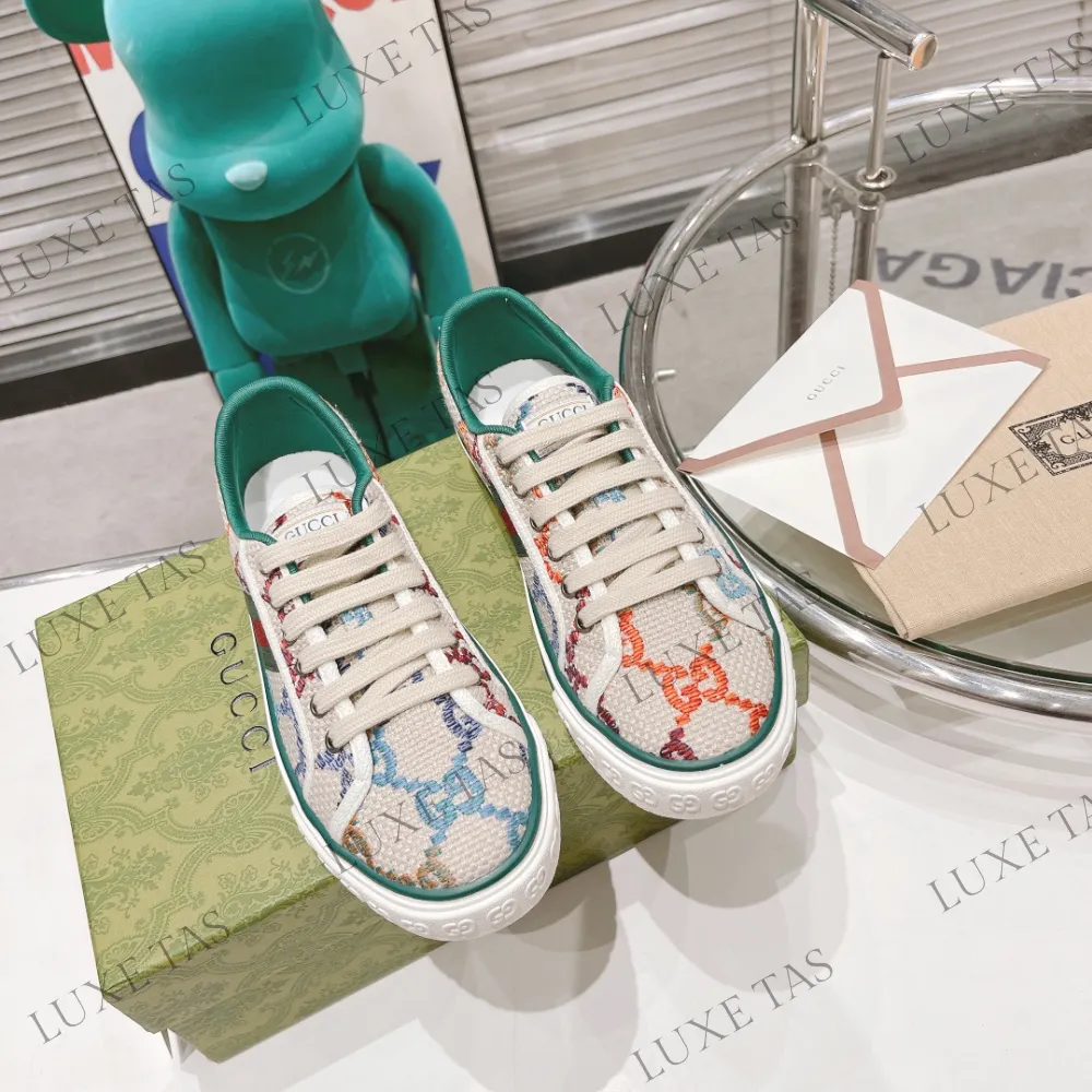 Black High Top Tennis Shoes Multicolor GG Tennis 1977 Sneaker - Designer Sneakers for Women