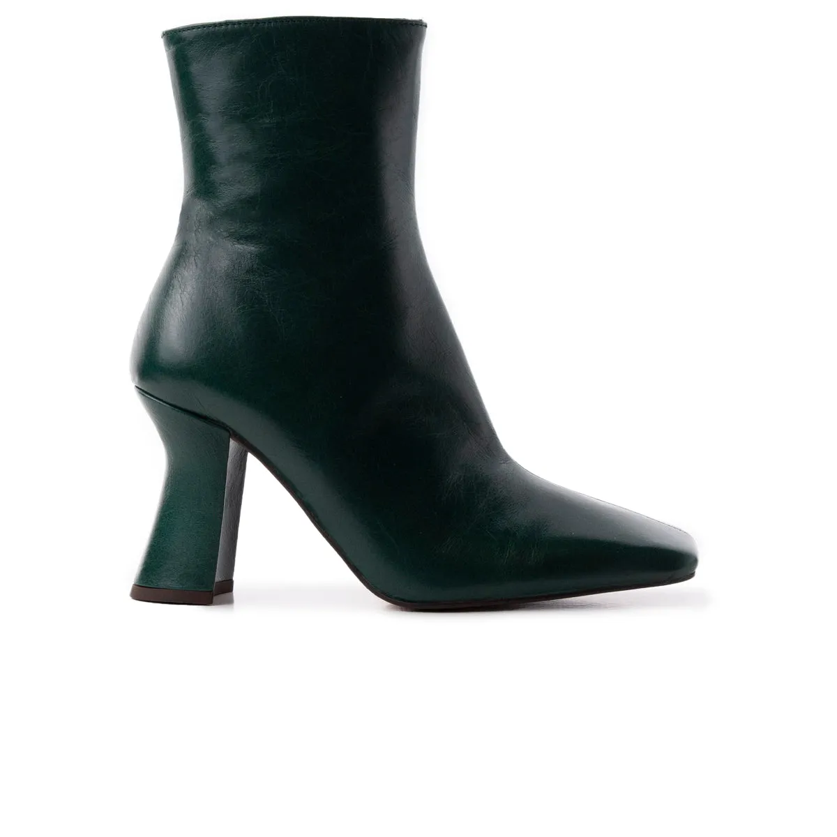 Hartwell Green Leather Double Platform Ankle Boots