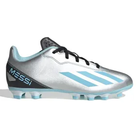 Most Famous Soccer Cleats Adidas X Crazyfast Messi.4 Firm Ground Junior Football Boots Silver Blue