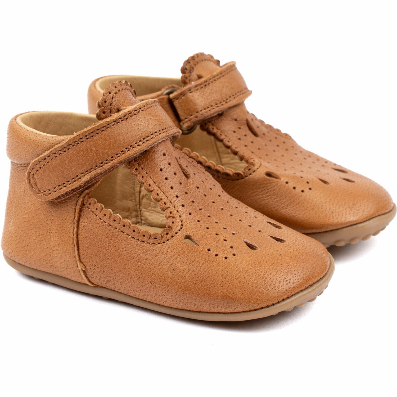 Velcro Slides Pom Pom Camel Slippers Ballerina T-bar