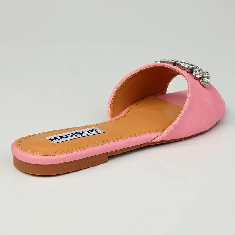 Madison Gail Vinyl Flat Slip On - Pink Best Arched Flip Flops