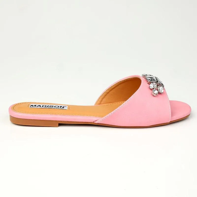 Clarks Arla Flip Flops Madison Gail Vinyl Flat Slip On - Pink