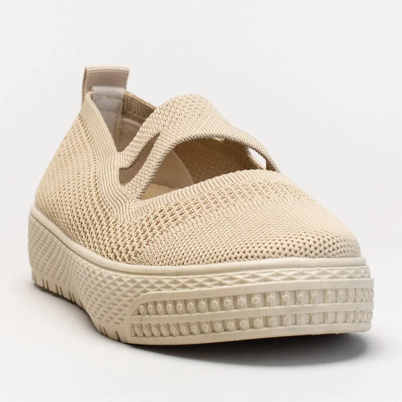 Slip On With Cross Strap Detail Pointy Flats Shoes