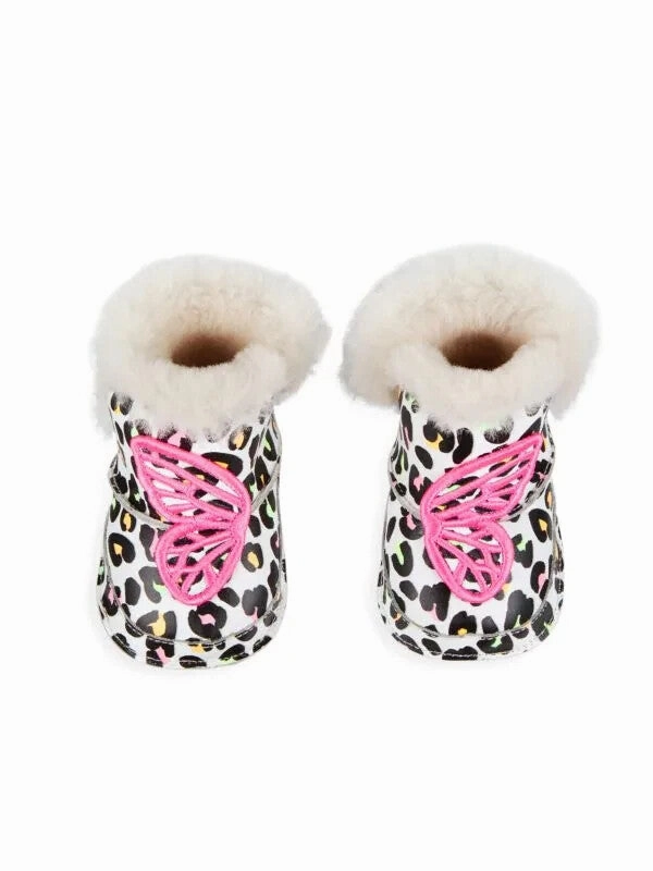 Sophia Webster Butterfly Snow Boots Toddler White Faux Fur Round Toe JOBB126 Ugg Classic Weather Short Snow Boot