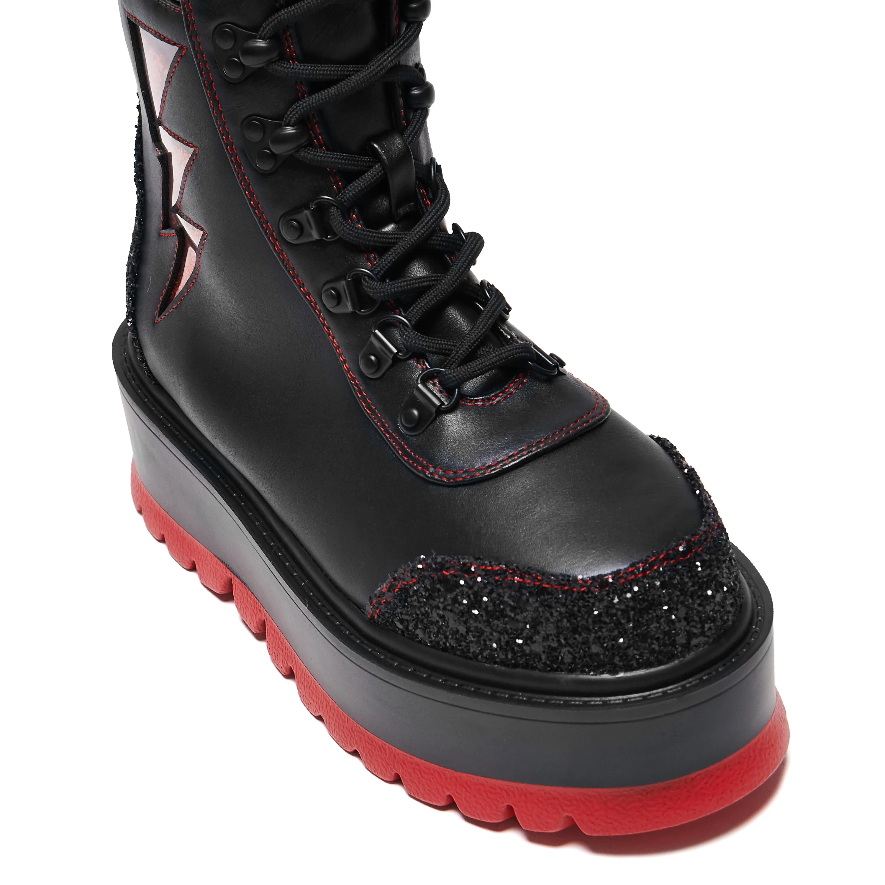 Wide Fit Black Ankle Boots The Time Warp Platform Boots - Black