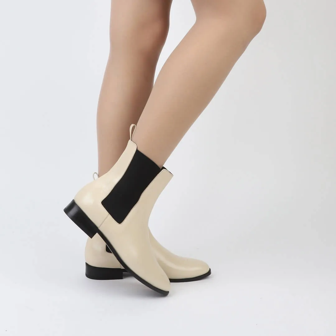 Best Warm Chelsea Boots *UK size 1 - MELADO - cream, 2cm heels