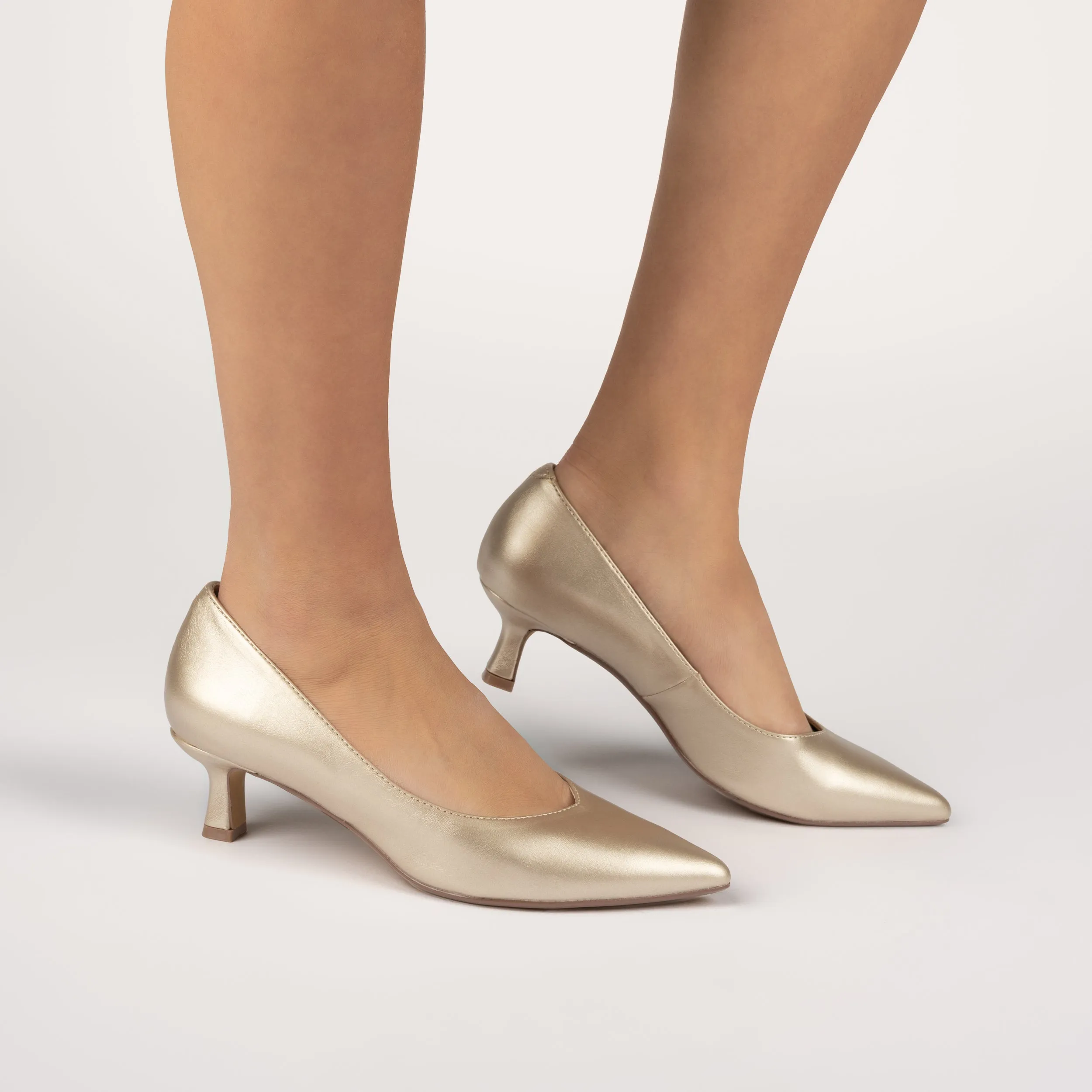 PAMMIE VEGAN LEATHER KITTEN HEELS IN WIDE