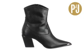 P&J Marant Square Toe Chunky Heel Ankle Boots