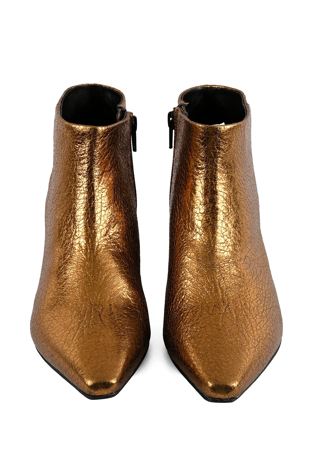 LOUISA Leather Pointed Toe Ankle Boots