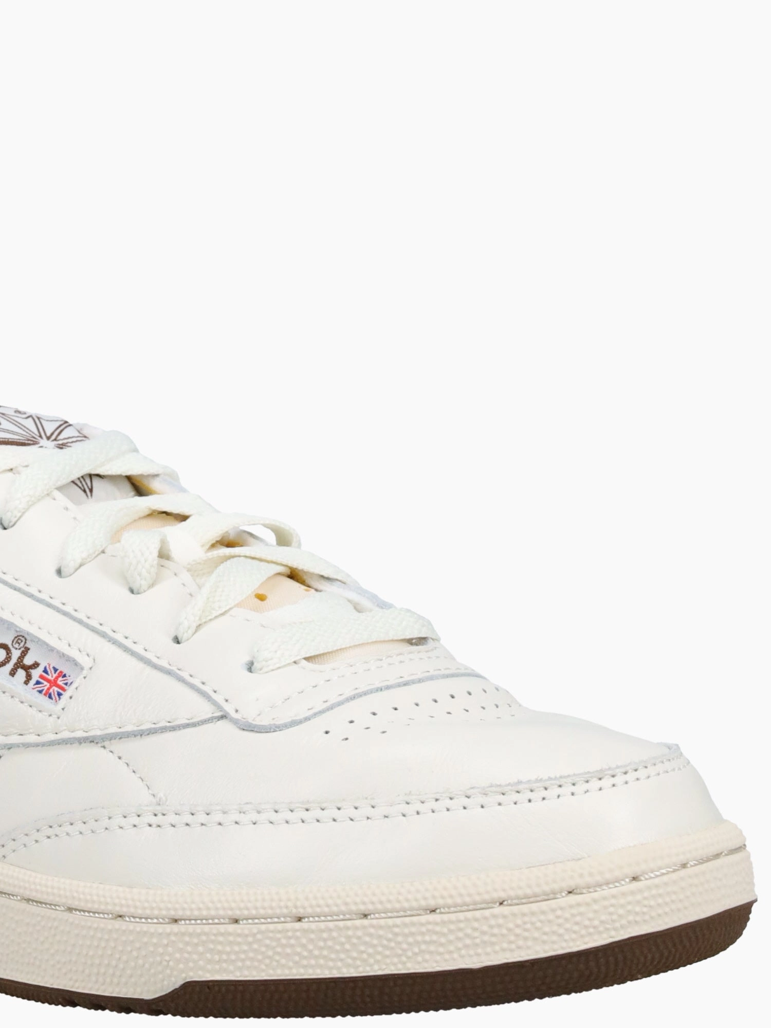 Leather Woven Flat Shoes Club C 85 Vintage Chalk Brown