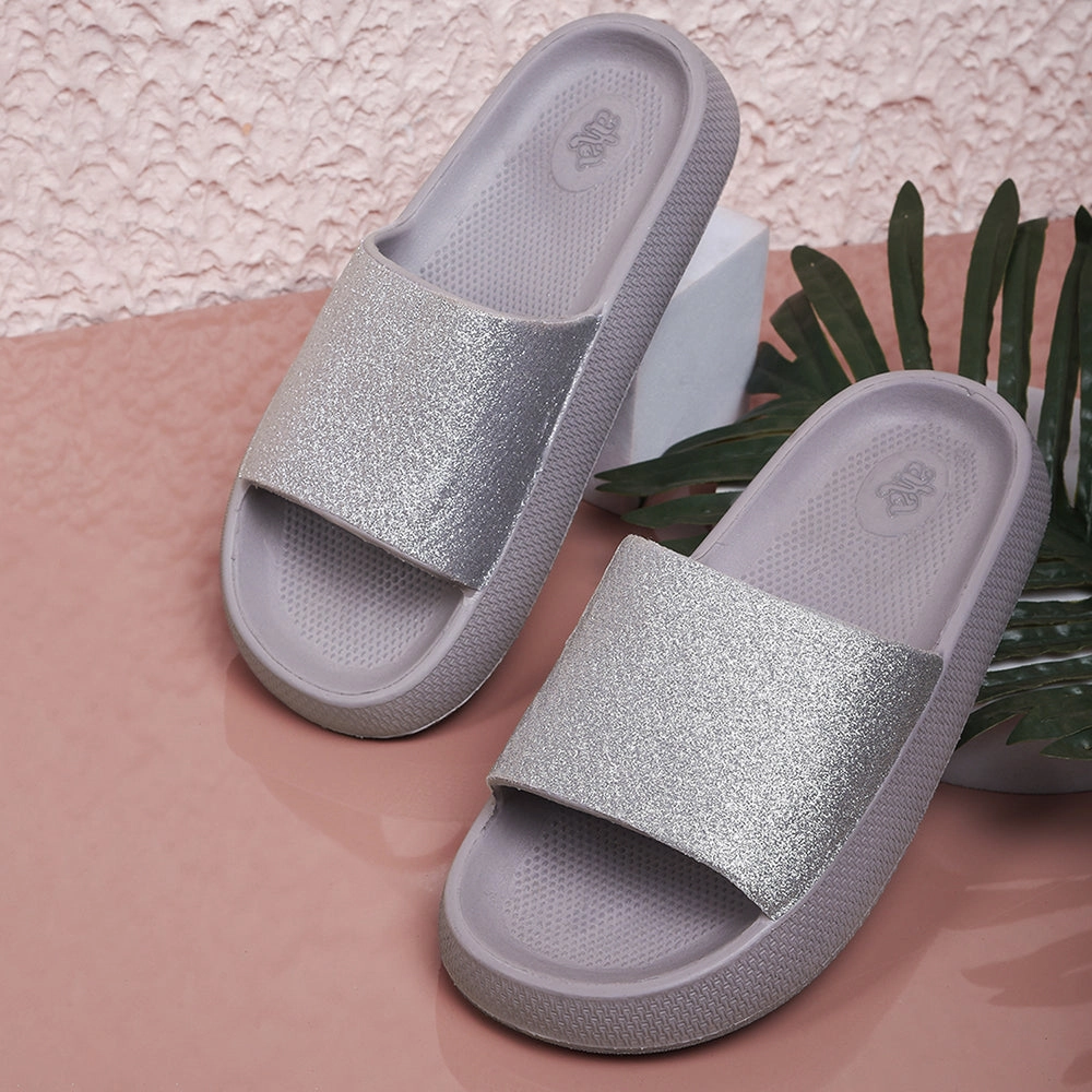 A-HA Grey Casual Slides For Women COMFYWALKL By Liberty Slippers Boots