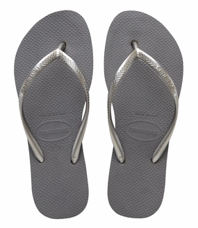 Bare Feet Slippers SLIM FLATFORM - STEEL GREY