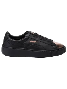 Discount Sneakers Puma scarpa sneakers da donna con zeppa Basket Platform Metallic 366169 02 nero rosa oro