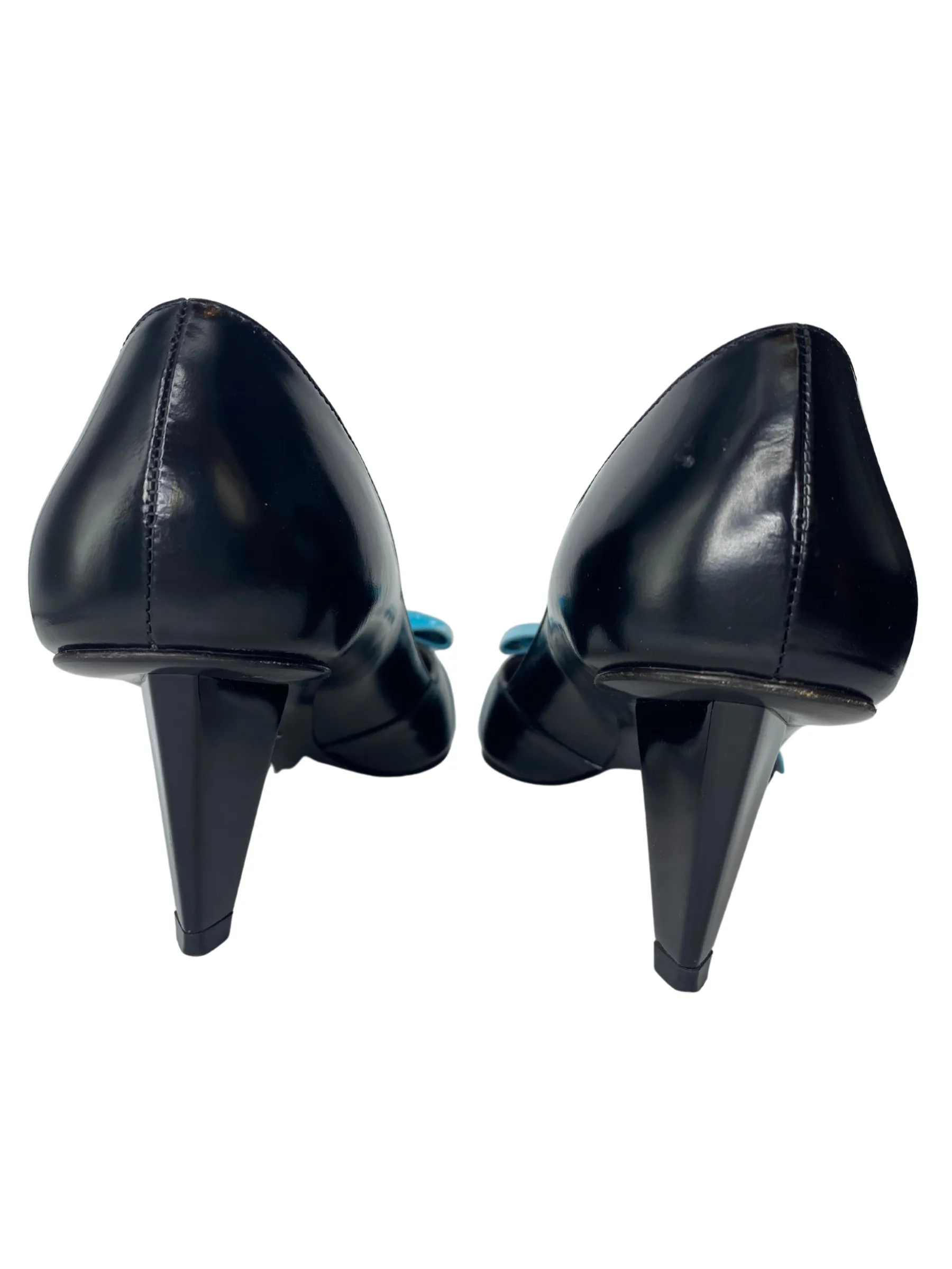 High Heels Worship Porn Prada Bow & Patent Leather Heels |US7.5|IT37.5|