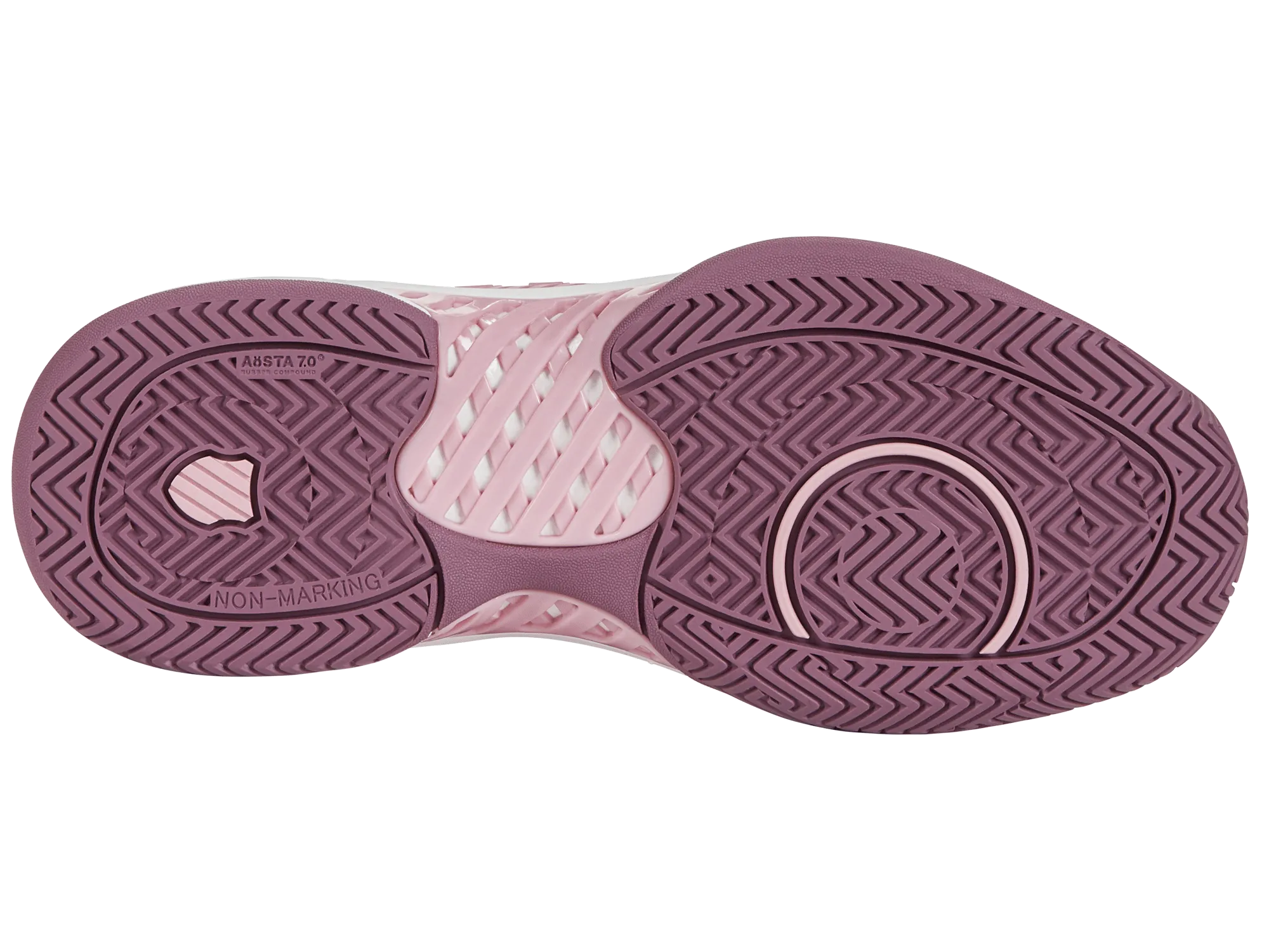 96807-641-W | HYPERCOURT EXPRESS 2-WIDE | CAMEO PINK/GRAPE NECTAR/ORCHID HAZE Black Patent Leather Tennis Shoes