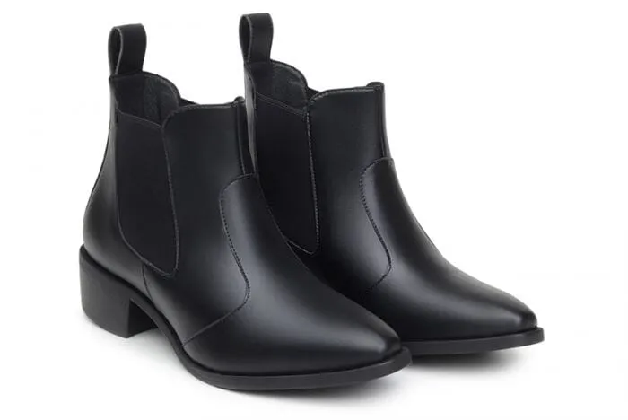 'Francesca' women's pull-on bootie by Ahimsa - black Platform Winter Boots