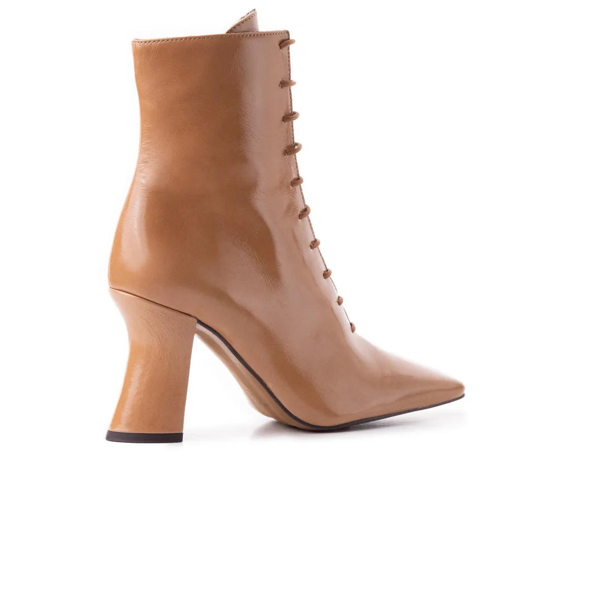 Suede Ankle Boots With Square Toe 9cm Lockwood Camel Leather
