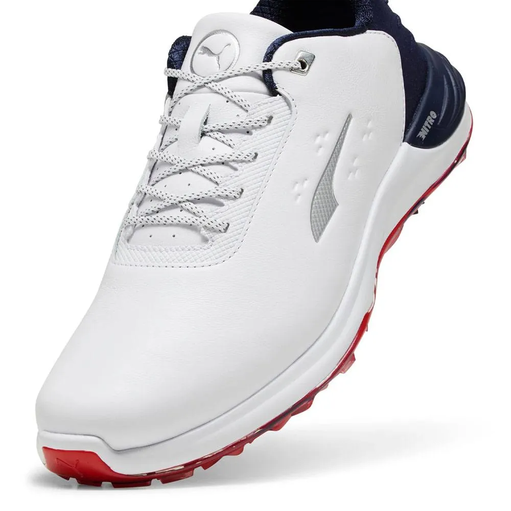 PUMA Phantomcat Nitro Golf Shoes White/Deep Navy/For All Time Red - 24 Men Fj Quantum Golf Shoe