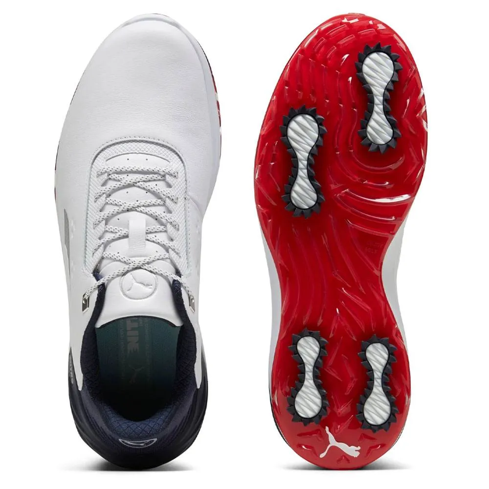 PUMA Phantomcat Nitro Golf Shoes White/Deep Navy/For All Time Red - 24 Men Travis Matthews Golf Shoes