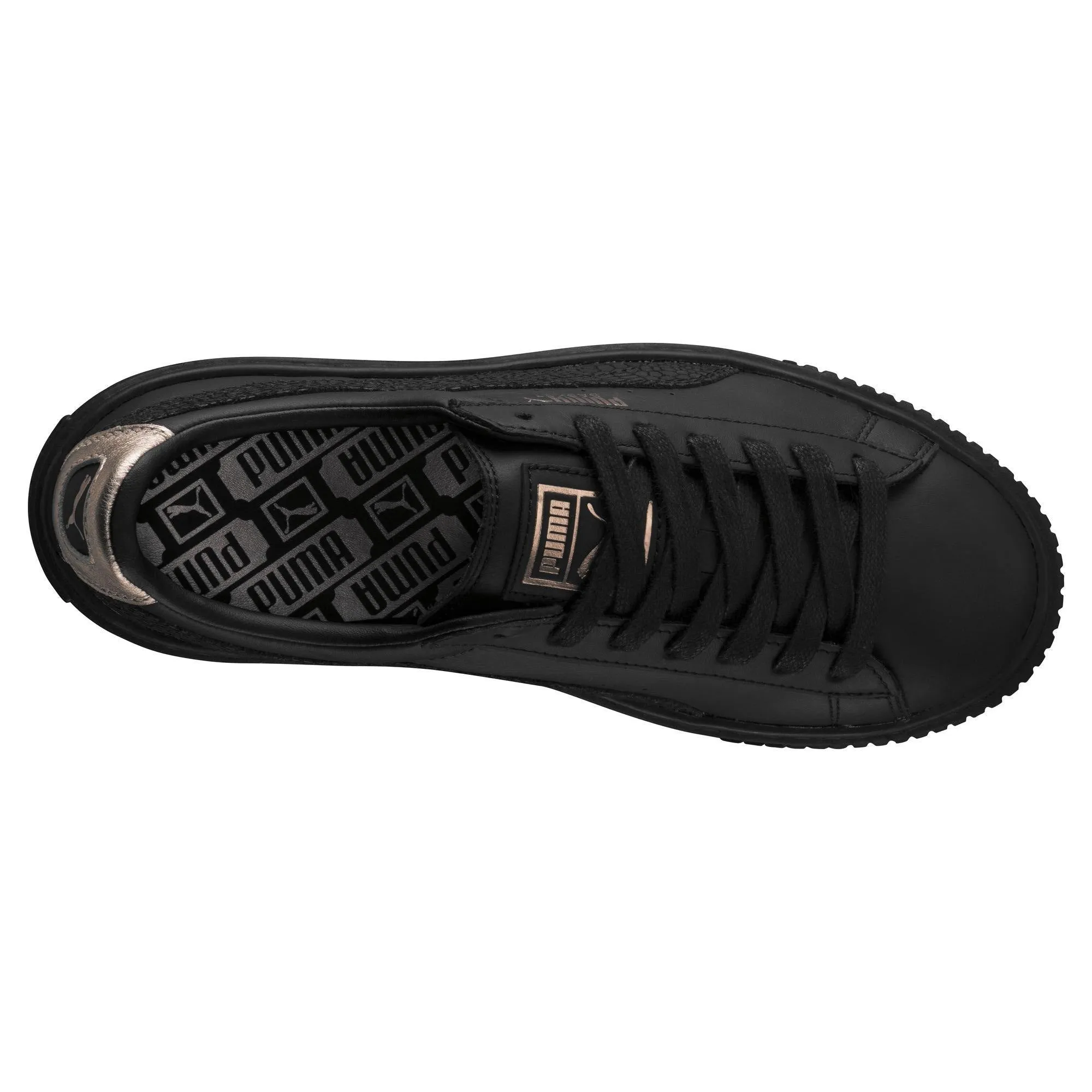 Puma scarpa sneakers da donna con zeppa Basket Euphoria RG 366814 01 nero Native Sneakers