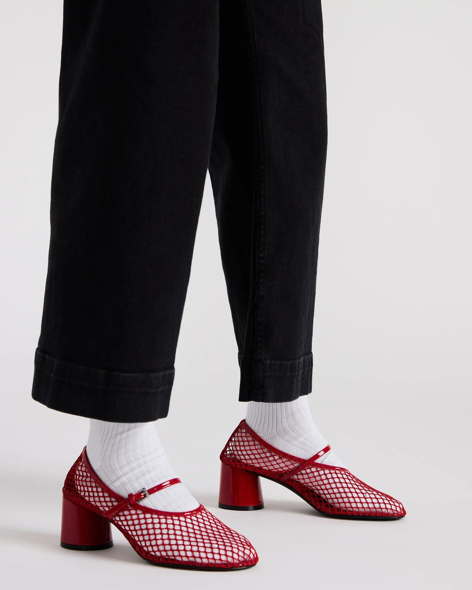 RAYNOR RED Mansur Gavriel Mary Jane Ballerina Shoes