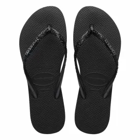 Flip Flops Kenya SLIM GLITTER II - BLACK.DARK GREY