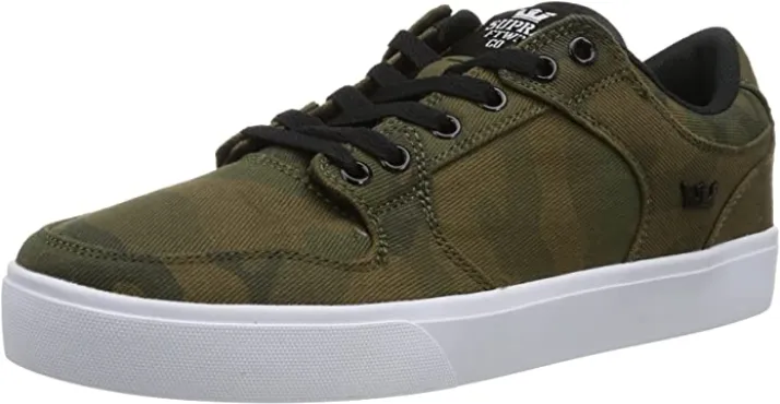 High-top Platform Sneakers Supra scarpa sneakers da uomo in tela Vaider LC S86017 verde mimetico
