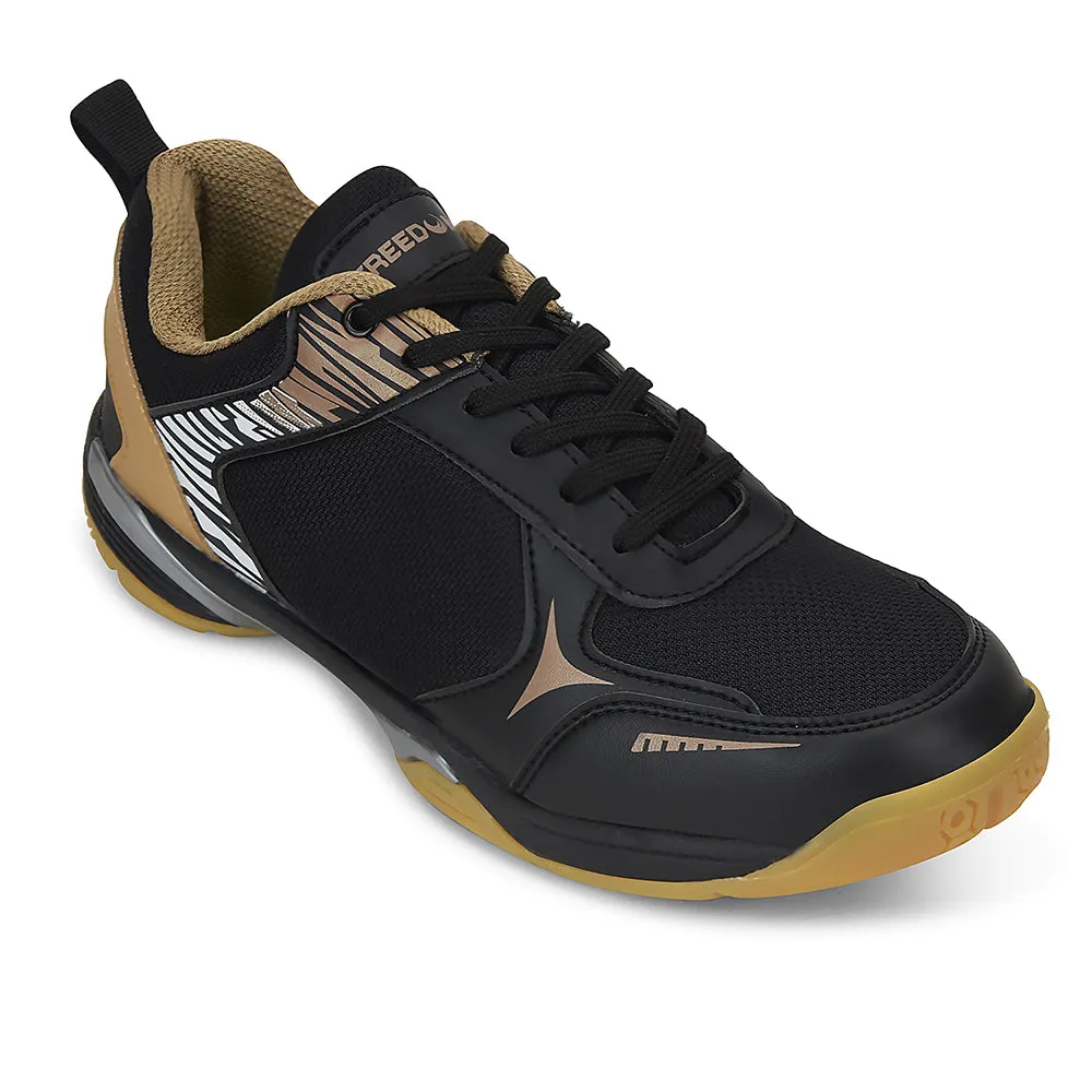FREEDOM Black Sports Non-Marking Paddle/Pickleball & Badminton Shoes For Men PLUTO-1 By Liberty Pro 906 Badminton Shoes