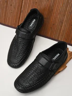 Regal Black Men Leather Fisherman Sandals Steve Madden Apolo Espadrille