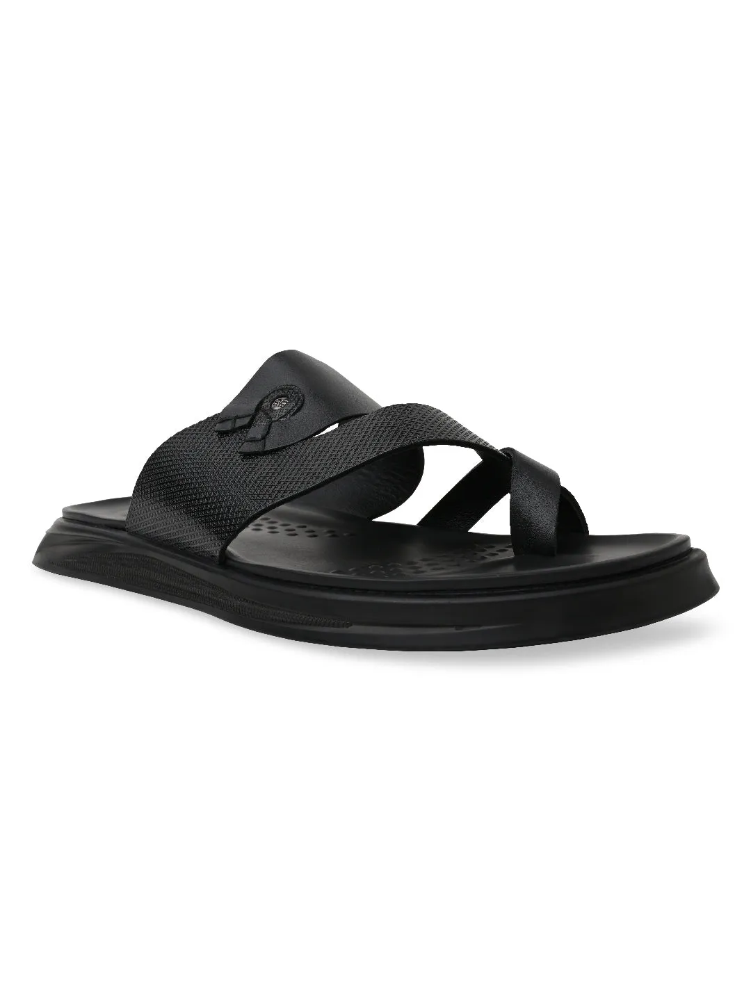 Eileen Fisher Espadrilles Regal Black Men Textured Leather Sandals