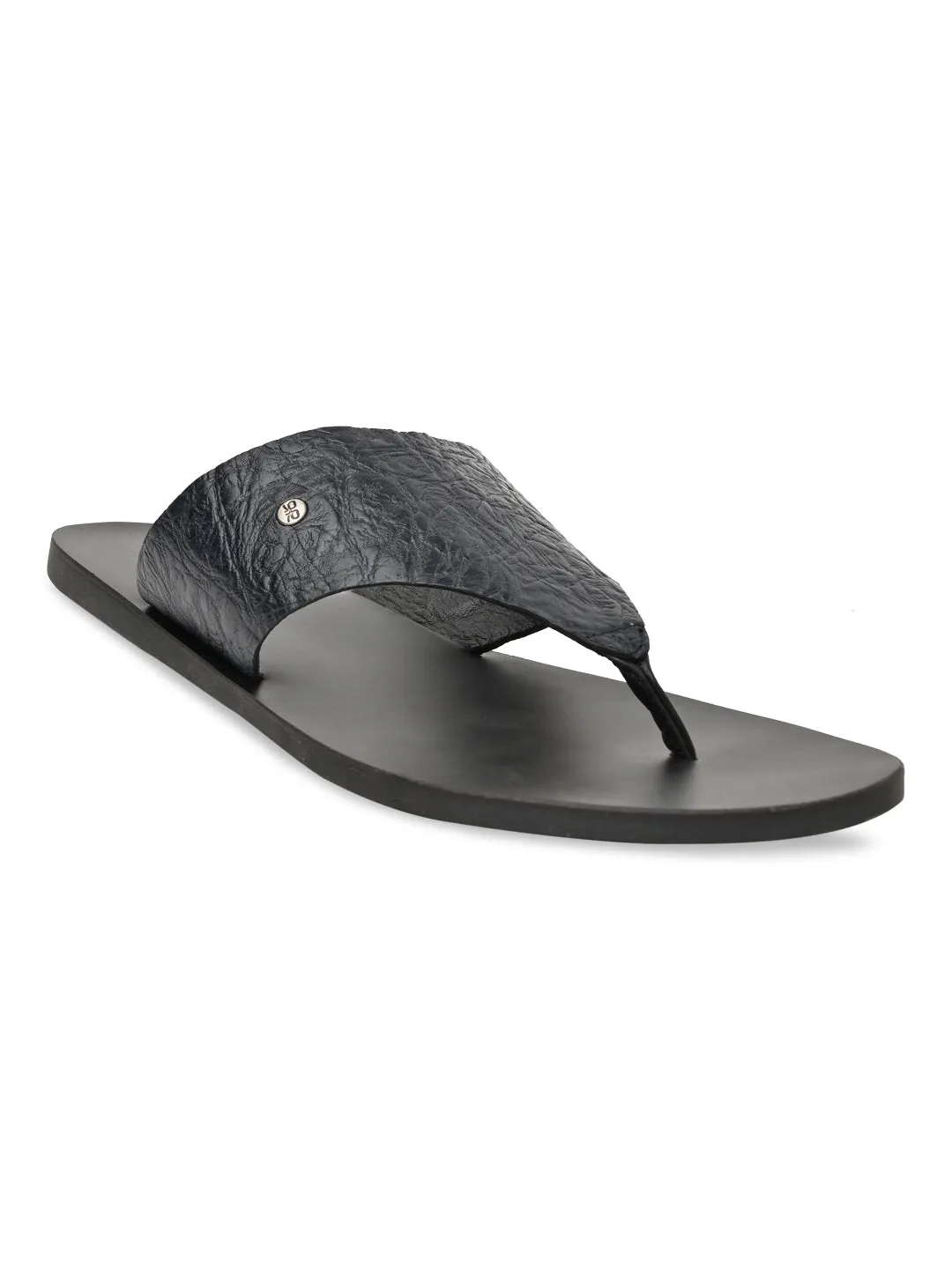 Castaner Wedge Espadrilles Regal Blue Men Textured Leather Sandals