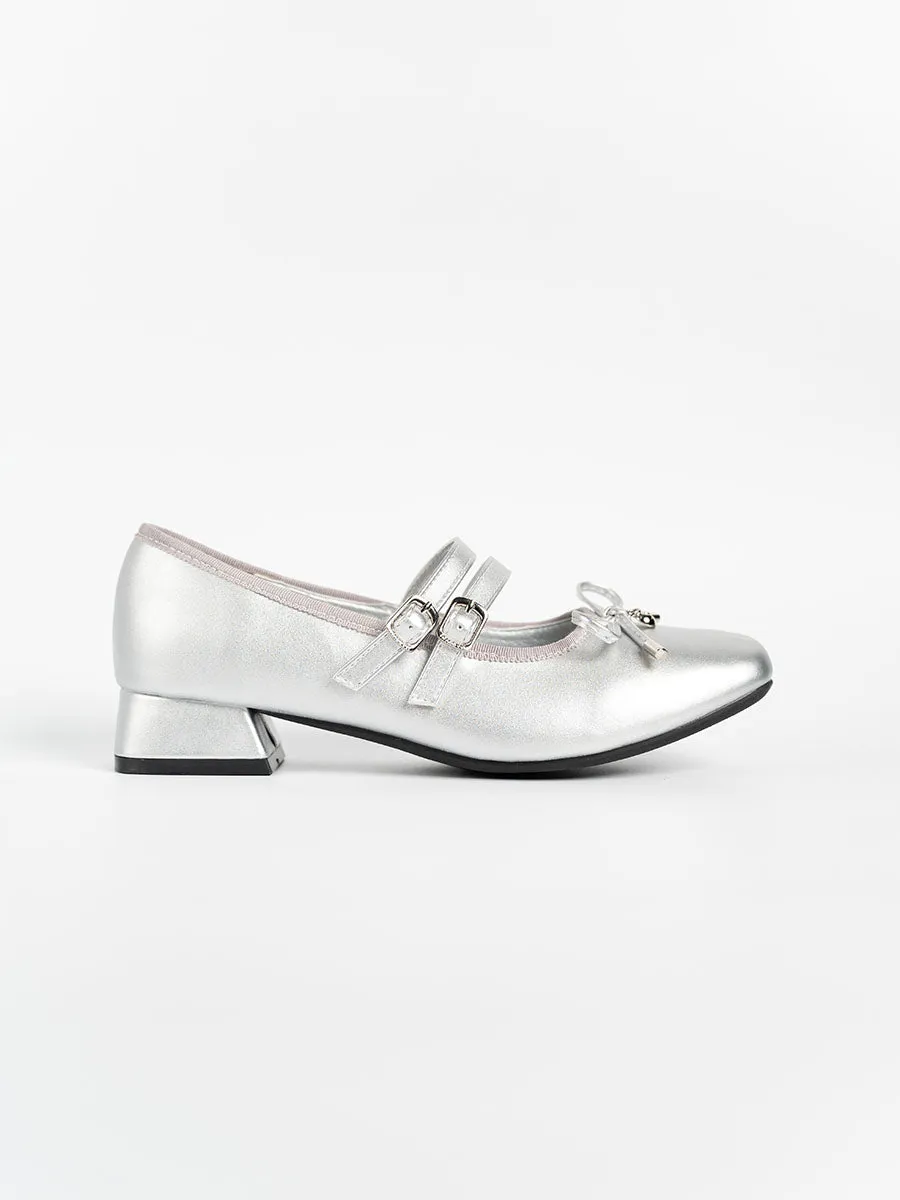 Ruby Ribbon Mid Heels 1920s Mary Jane Shoes Uk