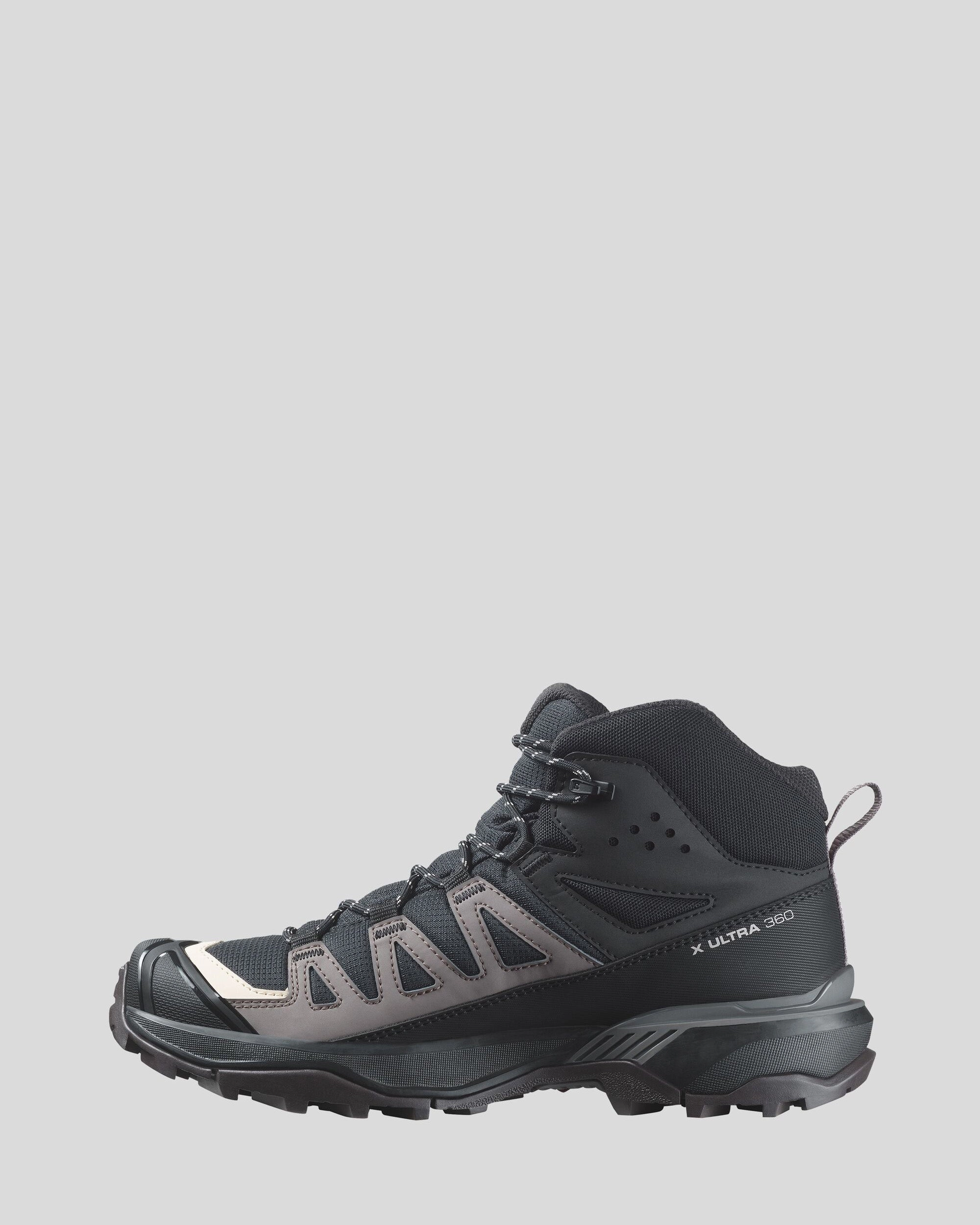 Wide Toebox Hiking Boots Salomon X Ultra 360 Mid GTX Women's Hiking Boots - Black/Plum Kitten/Shale