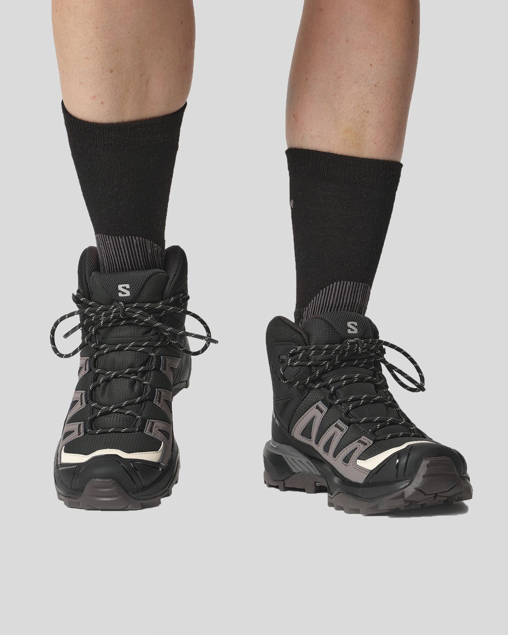 Hiking Snow Boots Waterproof Salomon X Ultra 360 Mid GTX Women's Hiking Boots - Black/Plum Kitten/Shale