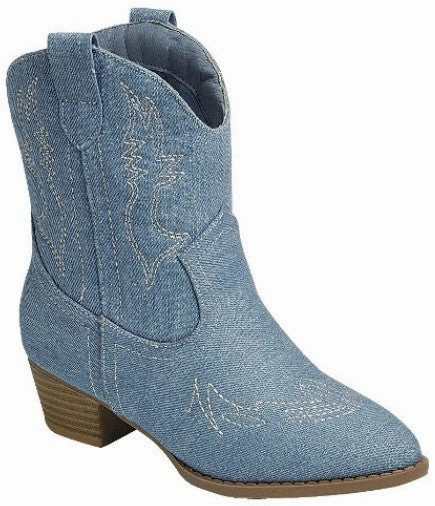 RIVER-07K KIDS Denim Khombu Boots Costco