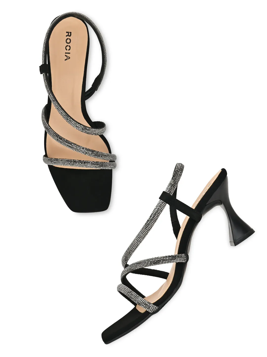 Jellypop High Heels Rocia By Regal Black Women Diamond Embellished Stilettos