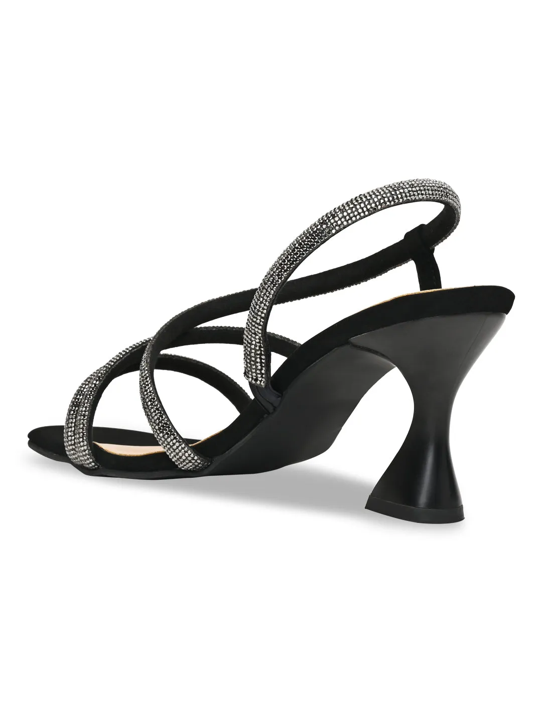 Rocia By Regal Black Women Diamond Embellished Stilettos High Heel Prosthetic