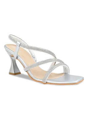 High Heel Cookie Cutter Rocia By Regal Silver Women Diamond Embellished Stilettos