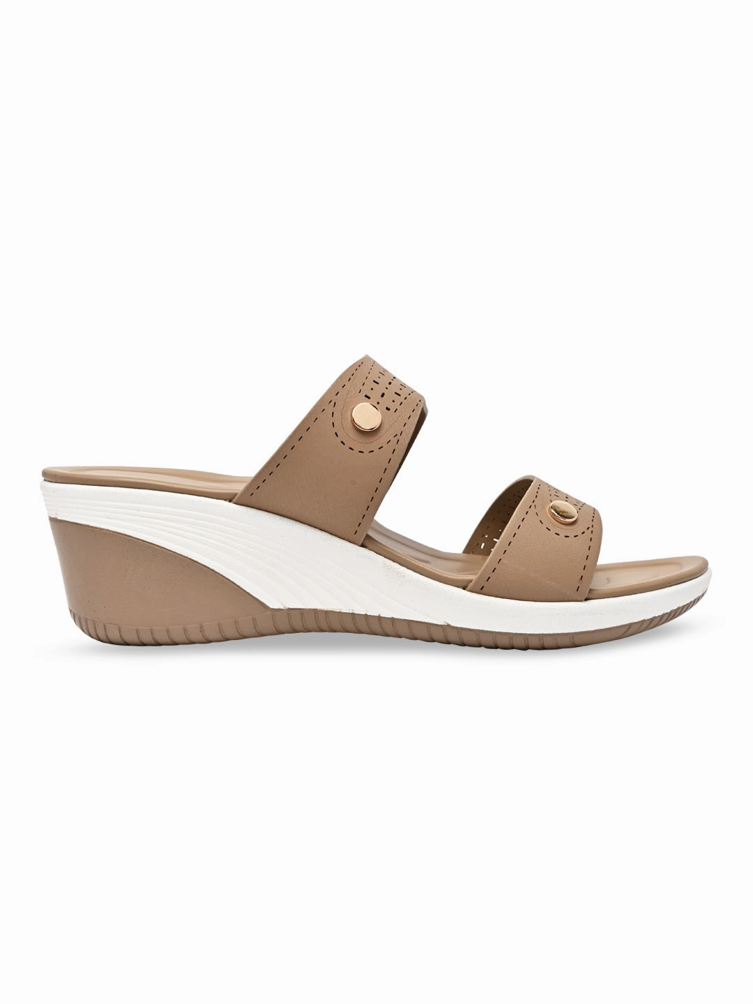 Rocia By Regal Beige Women Casual Laser Cut Platforms Slip On Platform Espadrilles