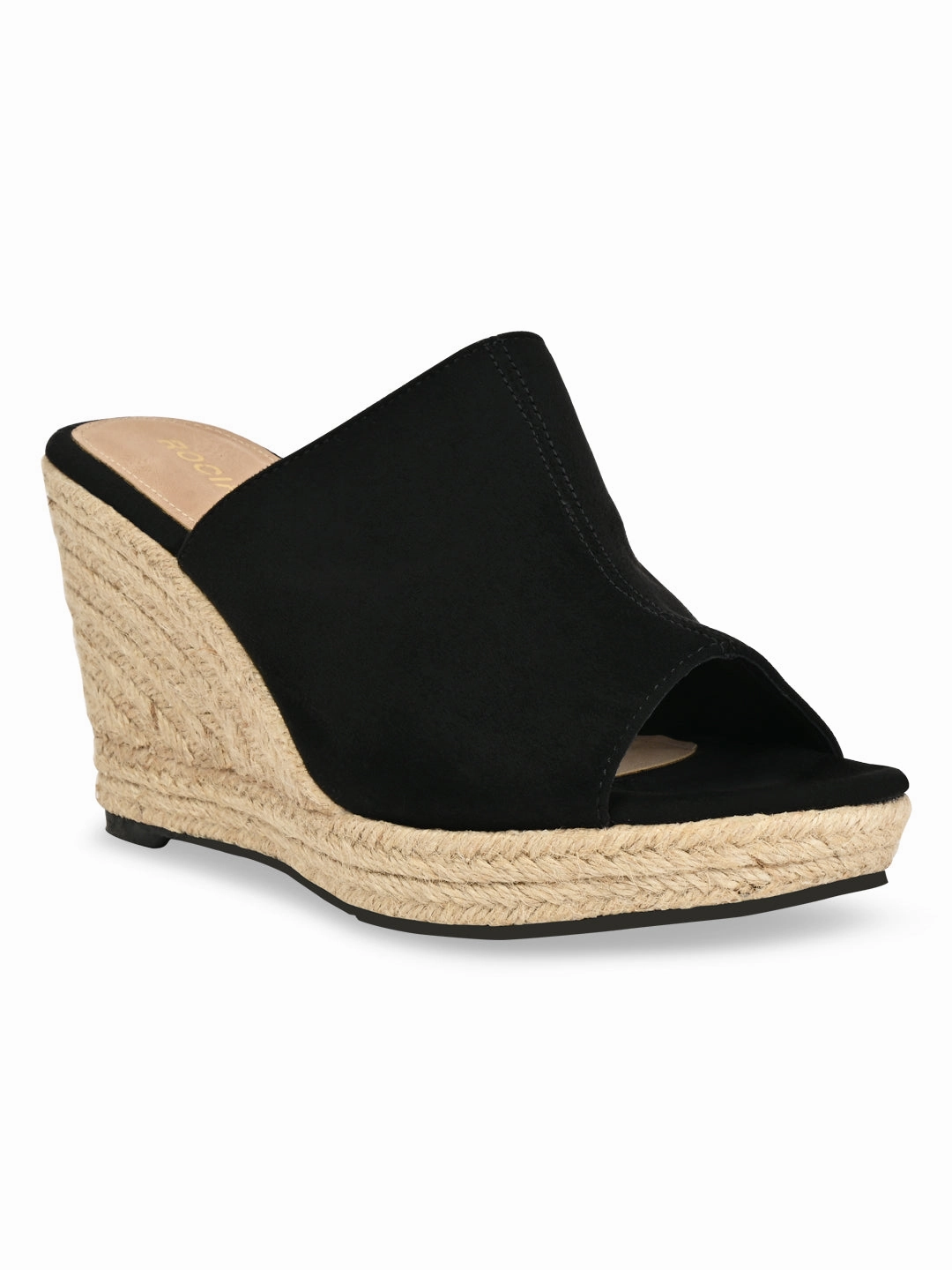 Espadrilles Platform Wedges Rocia By Regal Black Women High Heel Suede Espadrilles