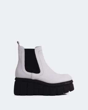 Leather Low Cut Ankle Boots Rupert White Leather