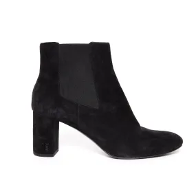 SAINT LAURENT Lou Ankle Boots In Black Suede Boots 1960s Ankle Boots